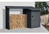 Riwall PRO RMWS 3x9 Anthracite - prístrešok na drevo s kôlňou 2,7 x 1,6 m WS-XDB-E-A