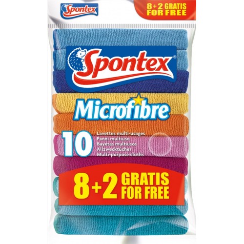 Spontex Microfibre útěrka 30 x 30 cm 8 + 2 ks