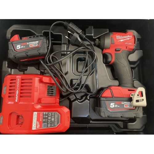 BAZÁR Milwaukee M18 FID2-502X Aku rázový uťahovák 2x5.0 Ah, HD 4933464088 1X VYSKÚŠANÉ!!