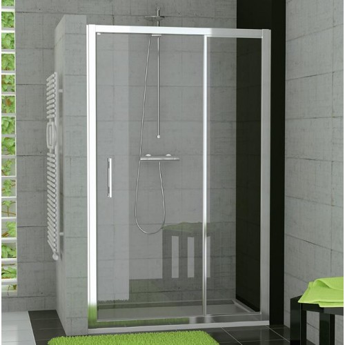 RONAL TED TOP-Line jednokrídlové dvere+pevná stena, 120 cm, matný elox/Durlux TED12000122