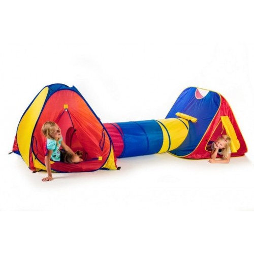 Stan 2ks s tunelom 105x105x95cm a 47x180cm samorozkládací polyester / kov Stan 2ks s tunelom 105x105x95cm a 47x180cm samorozkládací polyester / kov