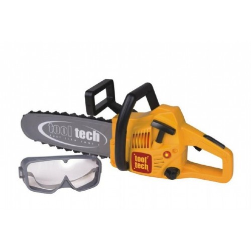 Motorová píla reťazová náradie plast 46cm s okuliarmi na batérie 3xAA so zvukom so svetlom