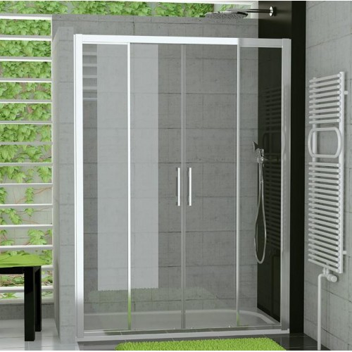 RONAL TOPS4 TOP-Line dvojdielne posuvné dvere 120cm, mat.elox/Cristal perly TOPS412000144