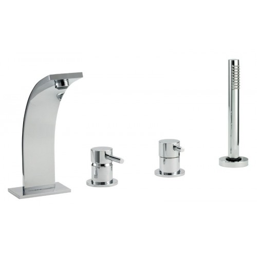 SAPHO THOR štvorprvková batéria na okraj vane, chróm 9007