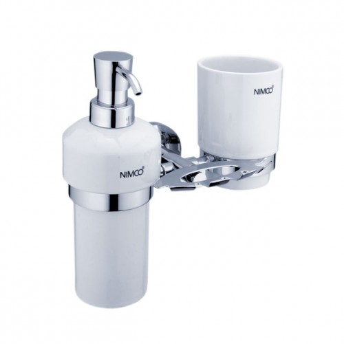 NIMCO UNIX držiak dávkovače mydla 200 ml, kefiek a pohárika, keramika UN1305731K-26