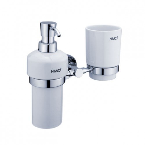 NIMCO UNIX dávkovač mydla 200 ml a držiak pohárika, keramika UN1305831K-26 NIMCO UNIX dávkovač mydla 200 ml a držiak pohárika, keramika UN1305831K-26