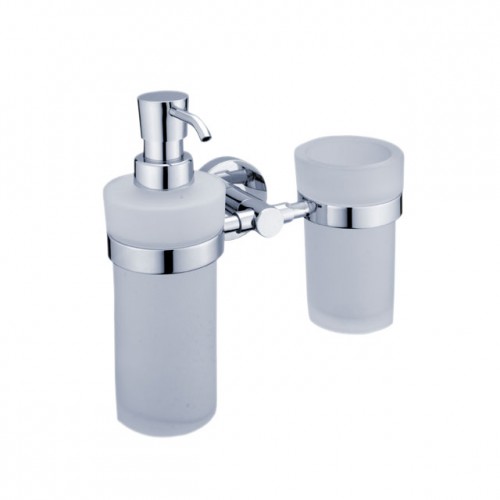 NIMCO UNIX dávkovač mydla 200 ml a držiak pohára, rosené sklo UN 1305831W-26 NIMCO UNIX dávkovač mydla 200 ml a držiak pohára, rosené sklo UN 1305831W-26