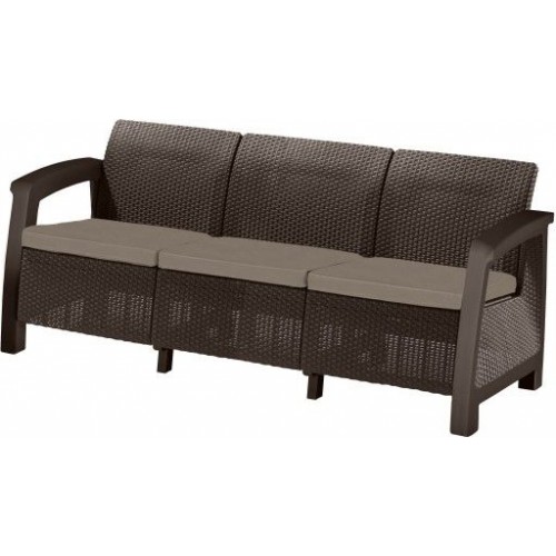 KETER BAHAMAS LOVE SEAT MAX Pohovka, 182 x 70 x 79cm, ratan, hnedá/sivo-béžová 17205920