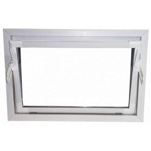 ACO pivničné celoplastové okno s IZO sklom 80 x 60 cm biele