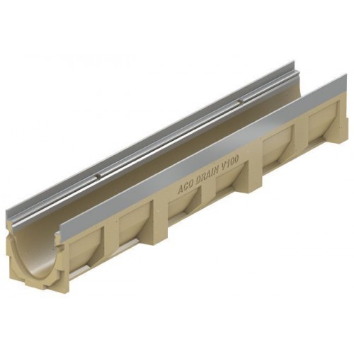 ACO Multiline Odvodňovací žlab V100, 1 m, hrana z nerezové oceli 12407 ACO Multiline Odvodňovací žlab V100, 1 m, hrana z nerezové oceli 12407