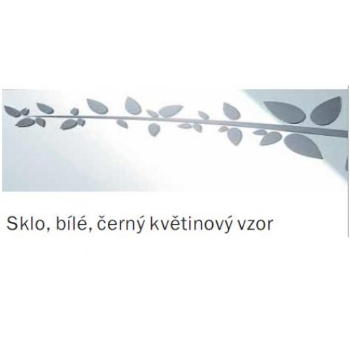 ACO ShowerDrain E odtokový rošt 1000 mm, biele, čierny kvetinový vzor 9010.57.20