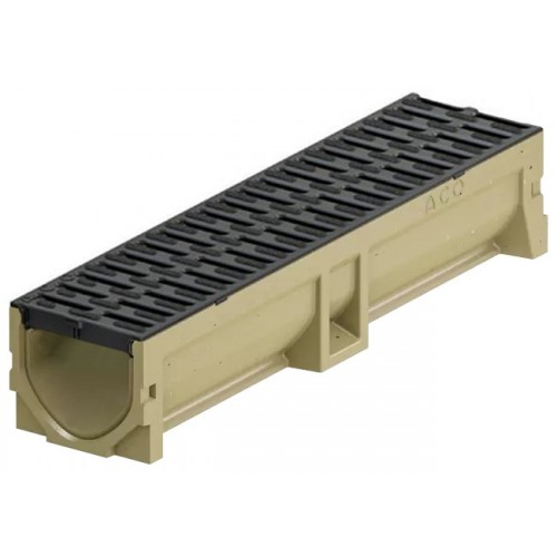 ACO Euroline 2.0 Žľab 0,5 m, H=10,4 cm, plastový rošt s Microgrip 416326