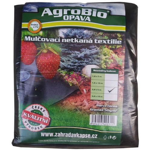 AgroBio netkaná textília 50 g/m2 1,6x5 m, čierna