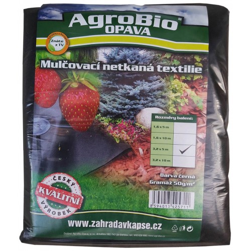 AgroBio netkaná textília 50 g/m2 1,6x10 m, čierna