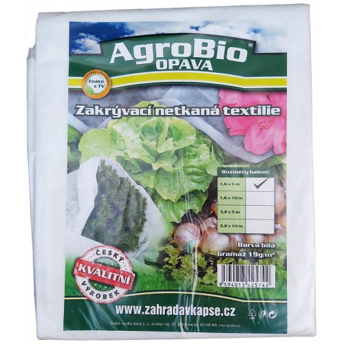 AgroBio netkaná textília 19 g/m2 1,6x5 m, biela