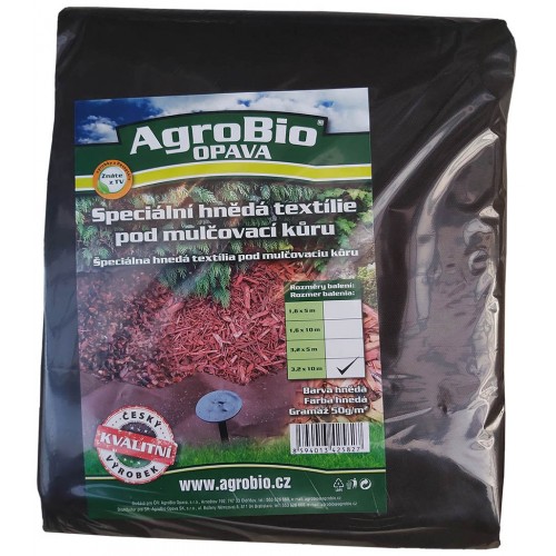 AgroBio netkaná textília 50 g/m2 1,6x10 m, hnedá