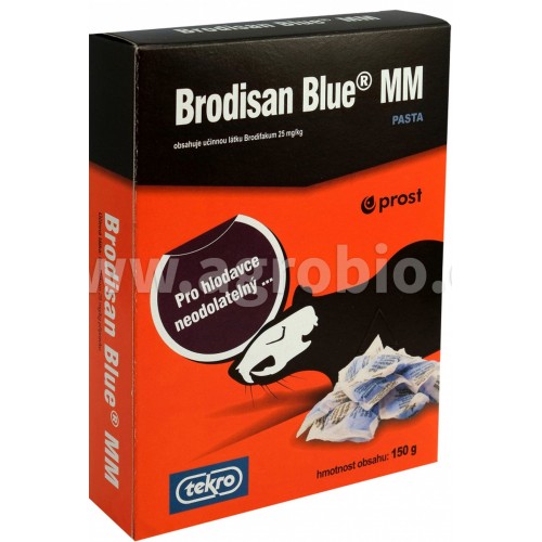 AgroBio BRODISAN Blue MM pasta hubenie potkanov, 150 g 008065