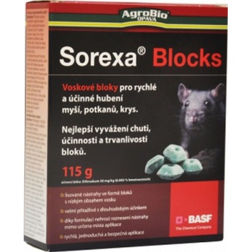 AgroBio Sorexa Blocks nástraha, jed 115 g AgroBio Sorexa Blocks nástraha, jed 115 g