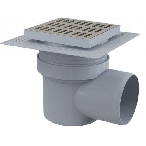 ALCAPLAST Podlahová vpusť 150 × 150/110 bočný odtok, mriežka nerez APV12 ALCAPLAST Podlahová vpusť 150 × 150/110 bočný odtok, mriežka nerez APV12