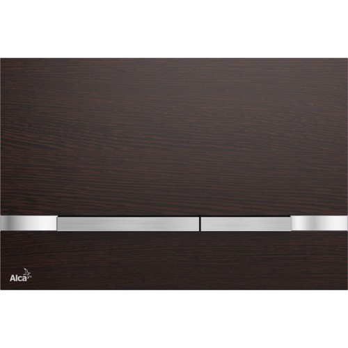 ALCAPLAST Flat Wood Ovládacie tlačidlo pre predsten. systémy, kov-dekor dreva STRIPE-WENGE ALCAPLAST Flat Wood Ovládacie tlačidlo pre predsten. systémy, kov-dekor dreva STRIPE-WENGE