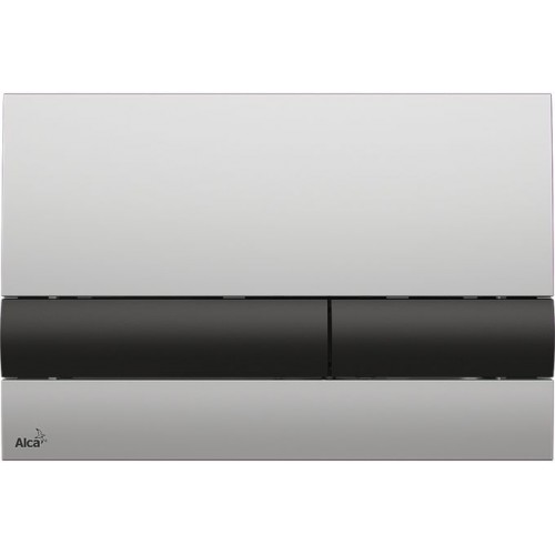 ALCAPLAST Ovládacie tlačidlo chróm-mat / čierne k splachovacím nádržkám M1712-8 ALCAPLAST Ovládacie tlačidlo chróm-mat / čierne k splachovacím nádržkám M1712-8