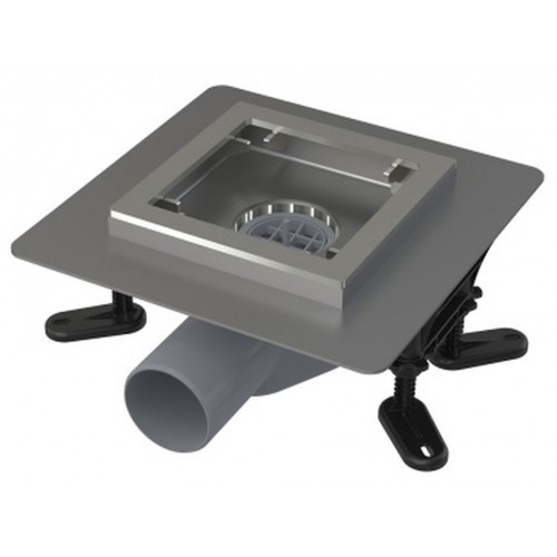 ALCAPLAST Podlahová vpust nerezová nízka 130 × 130 mm bočná APV120 ALCAPLAST Podlahová vpust nerezová nízka 130 × 130 mm bočná APV120