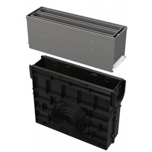ALCAPLAST Venkovní žlabových vpusť štěrbinová s nástavcem 160 mm, nerez AVZ101R-R324R