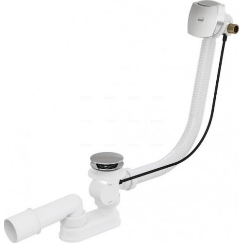 ALCAPLAST Sifón vaňový automat s napúšťaním prepadom kov A564KM1 80