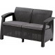 ALLIBERT CORFU LOVE SEAT Pohovka, 128 x 70 x 79cm, grafit/sivá 17197359