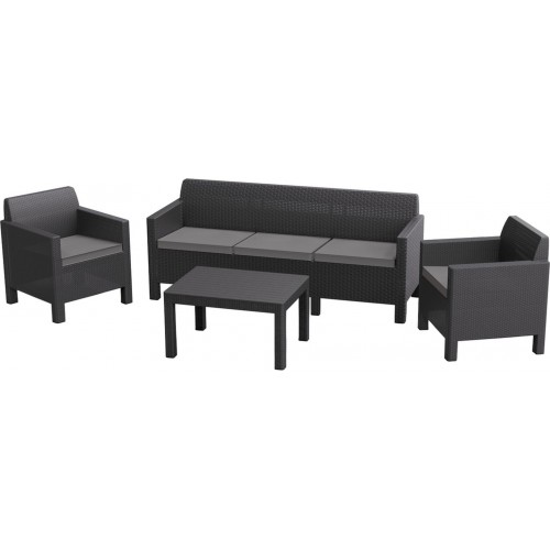 ALLIBERT ORLANDO 3 SEATER Set záhradný, grafit/sivá 17202802