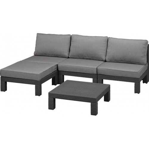 ALLIBERT NEVADA LOW Set záhradný, grafit/sivá 17193926