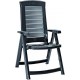 ALLIBERT ARUBA Záhradná stolička polohovacia, 61 x 72 x 110 cm, grafit 17180080