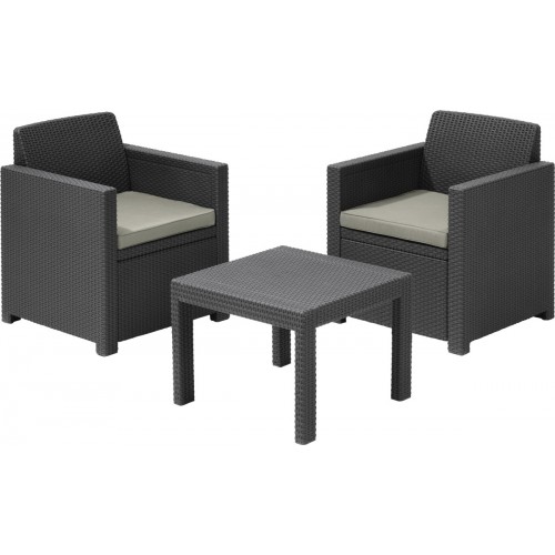 Allibert Balkónový set ALLEGRO - brown + beige 211900