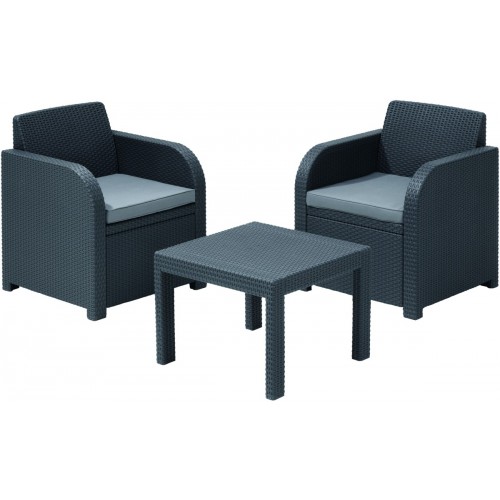 Allibert Balkónový set ALLEGRO - graphite + grey 213783 Allibert Balkónový set ALLEGRO - graphite + grey 213783