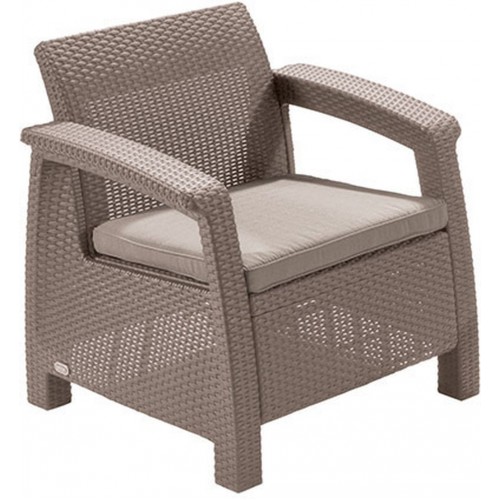 ALLIBERT CORFU Kreslo, 75 x 70 x 79 cm, cappuccino/piesková 17197358