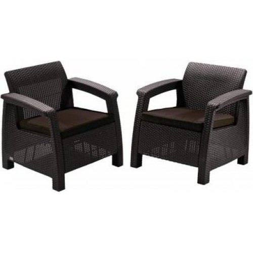 ALLIBERT CORFU DUO Set kreslo 2ks, hnedá / čokoládová 17197993 ALLIBERT CORFU DUO Set kreslo 2ks, hnedá / čokoládová 17197993