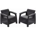 ALLIBERT CORFU DUO SET Kreslo 2 ks, 75 x 70 x 79cm, grafit/sivá 17197993