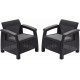 ALLIBERT CORFU DUO SET Kreslo 2 ks, 75 x 70 x 79cm, grafit/sivá 17197993