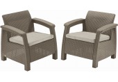 ALLIBERT CORFU DUO SET Kreslo 2 ks, 75 x 70 x 79cm, cappuccino/béžová 17197993