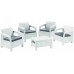 ALLIBERT CORFU QUATRO Set záhradný, biela/sivá 17197978