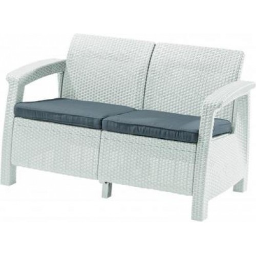 ALLIBERT CORFU LOVE Seat pohovka, 128 x 70 x 79cm, biela/sivá 17197359 ALLIBERT CORFU LOVE Seat pohovka, 128 x 70 x 79cm, biela/sivá 17197359
