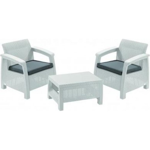 ALLIBERT CORFU WEEKEND záhradný set, biela/sivá 17197786