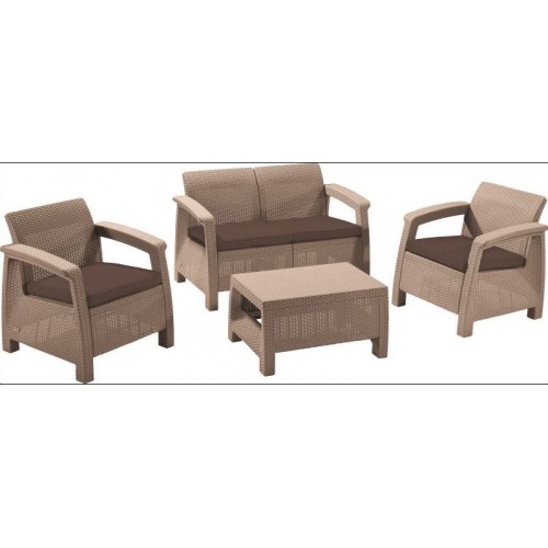 ALLIBERT CORFU Set záhradný, cappuccino / hnedá 17197361