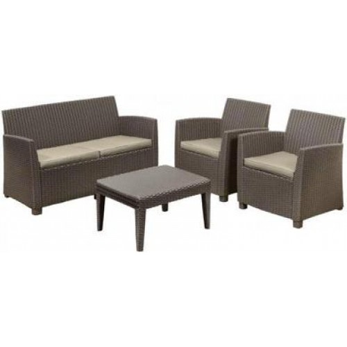 ALLIBERT CORONA Set záhradný, cappuccino/piesková 17197872