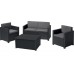ALLIBERT MONACO Set záhradný s úložným stolom, grafit/šedá 17200031