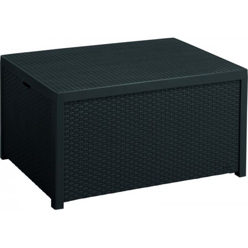 VÝPREDAJ Allibert ARICA stolík grafit, 79 x 59 x 42 cm, umelý ratan POŠKODENÝ OBAL