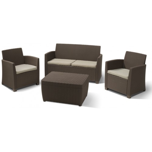 ALLIBERT CORONA Set záhradný, hnedá / sivo-béžová 17198017