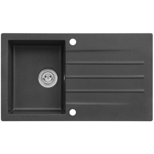 ALVEUS CORTINA 130 kuchynský drez granitový, 860 x 500 mm, sifón + záslepka, čierna