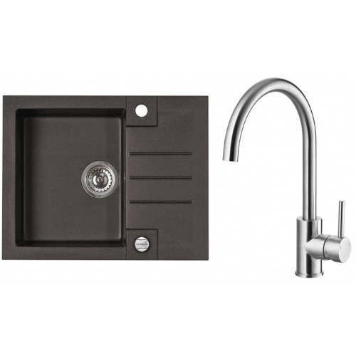 ALVEUS Set ROCK 30 drez 595x475 mm + batéria ELZA, Chocolate 03 + kartáčovaná oceľ
