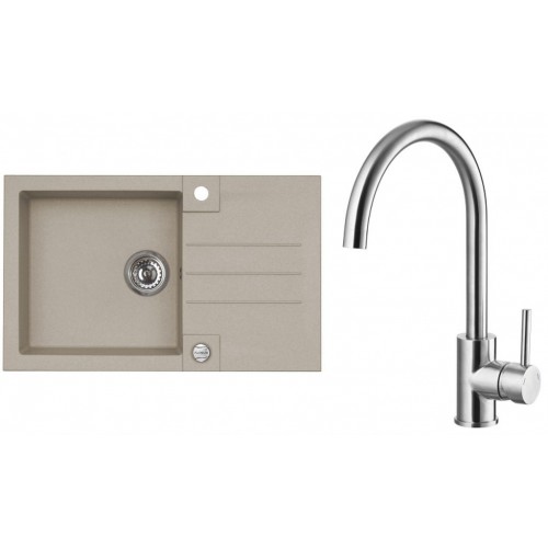 ALVEUS Set ROCK 130 drez 780x480 mm + batéria ELZA, Pebble 02 + kartáčovaná oceľ